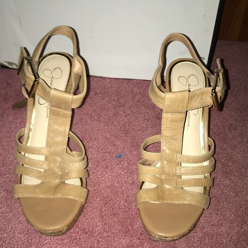 Nude Cork Wedges